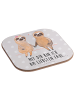 Mr. & Mrs. Panda Holz Untersetzer Faultier Pärchen mit Spruch in Grau Pastell