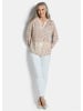GOLDNER Kurzgröße:  Grafische Viskosebluse mit Schlitz in beige / gemustert