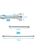 Intirilife Teleskopstange Duschstange Gardinenstange 120-220cm in Silber