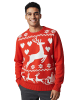 United Labels Winterpullover Rentier Winter Strick Pullover Sweatshirt Ugly Sweater in rot