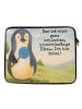 Mr. & Mrs. Panda Laptop Tasche Pinguin Lolli Design mit Spruch in Weiß
