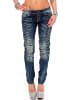 Cipo & Baxx Damen Slim Fit Jeans Stonewashed in Blue