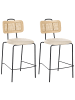 Beliani 4-tlg Barhocker ADELANTO in Beige/Schwarz