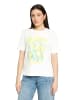 CARTOON Kurzarm-Shirt mit Rundhalsausschnitt in Patch Creme/Yellow