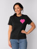 wat? Apparel T-Shirt Pink Heart in Schwarz