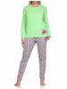 NORMANN Schlafanzug lang Melone Pyjamahose allover - 77380 in grün