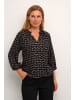 Kaffe Langarm-Bluse KAsigrid Regular fit in Midnight/ Sand Graphic Dot