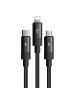 Wisam® 35W 3in1 USB auf USB-C/Lightning/Micro USB Kabel 3.5A, 1.2m schwarz
