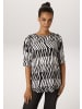 Aniston CASUAL Schlupfbluse in weiß-schwarz