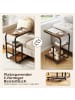 COSTWAY 2er Set Beistelltisch mit Rollen in Braun