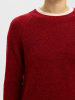 SELECTED FEMME Strick Pullover SLFLULU Wollpullover Rundhals Sweater in Bordeaux