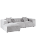 Beliani 4-tlg 3-Sitzer Sofa DOLVA in Grau/Schwarz rechtsseitig