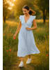 Reichstadt Damen Relaxed Fit Sommerkleid Musselin in Baby Blue