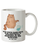 Mr. & Mrs. Panda Steinguttasse Katze Wasserglas mit Spruch in Weiß