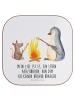 Mr. & Mrs. Panda Getränkeuntersetzer Pinguin Lagerfeuer mit Spruch in Weiß