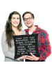 Mr. & Mrs. Panda Zierkissen Lass dir von Menschen,... mit Spruch in Schwarz