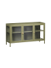 Beliani Vitrine NEWPORT in Grün/Gold - (W) 115 x (H) 64 x (L) 35 cm