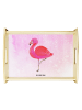 Mr. & Mrs. Panda Serviertablett Flamingo Classic ohne Spruch in Aquarell Pink