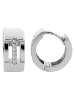 Adeliás Damen Ohrringe – Klappcreole aus 925 Silber mit Zirkonia in silber