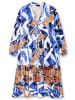 sheego Maxikleid in blau bedruckt