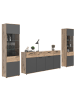 xonox.home Wohnkombination  (B/H/T: 344x200x40 cm) in Nox Oak Nachbildung und Basalt grau