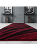 KADIMA DESIGN Teppich Kurzflor Waschbar Wellen ASPEN Strapazierfähig OEKO-TEX in Rot