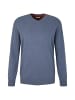 Tom Tailor Dünner Feinstrick Pullover Basic V-Ausschnitt Sweater in Blau