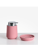 Beliani 4-tlg Badezimmer-Zubehör SUCHES in Rosa/Silber