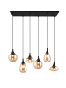 Trio Leuchten Pendelleuchte LUMINA in schwarz matt / amber