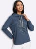 Sieh an! Stehkragen-Shirt in rauchblau-schwarz