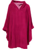 Erwin Müller Velours-Frottier Unisex-Poncho kurz mit Kapuze in fuchsia