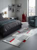 KADIMA DESIGN Teppich Niederflor Patchwork pflegeleicht Wohnzimmer Flur Esszimmer in Rot-Grau