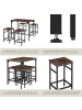 tectake Bartisch-Set Edinburgh mit höhenverstellbaren Kunststofffüßen, Industrial Holz d