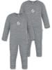 Normani Outdoor Sports Normani Outdoor Sports 2er Pack Baby Merino Strampler „Waverly" in Grau gestreift