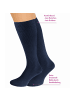 FußGut Baumwolle Unisex Stützkniestrümpfe, 3 Paar in marine