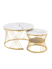 ABRIHOME Nesting Couchtisch with Goldene Farbe Frame in Weiß