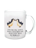 Mr. & Mrs. Panda Tasse Pinguin Liebe mit Spruch in Transparent