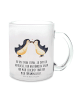 Mr. & Mrs. Panda Teetasse Pinguin Liebe mit Spruch in Transparent