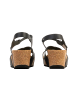 Divine Factory Noga Ety Edge Ledersandalen mit Keilabsatz Schwarz