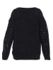 faina Damen Strickpullover Mit Pailletten in SCHWARZ