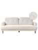 Beliani 3-Sitzer Sofa TUVE in Weiß/Braun - (W) 199 x (H) 85 x (L) 90 cm