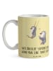 Mr. & Mrs. Panda Cappuccinotasse Lieblings-Tante mit Spruch in Gelb Pastell