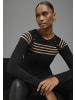 Bruno Banani Strickpullover in schwarz-camel