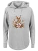 F4NT4STIC Oversized Hoodie Osterhasen Korb Dekor in grau