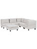 Beliani 6-tlg Modulsofa UNSTAD in Beige/Schwarz linksseitig