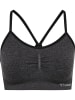 Hummel T-Shirt S/L Hmlci Seamless Scrunch Sports Bra in BLACK MELANGE