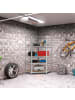 relaxdays Eck Schwerlastregal in Silber - (B)128 x (H)181 x (T)92 cm