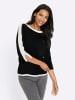 Sieh an! 3/4 Arm-Pullover in schwarz-weiß