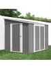 ABRIHOME Gerätehaus in Grau 6x8 FT Metall mit Doppeltüren wasserfest für Garten