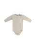 Sämann Baby Body aus 100% Bio-Baumwolle Druckknopf langarm gerippt Oat Milk